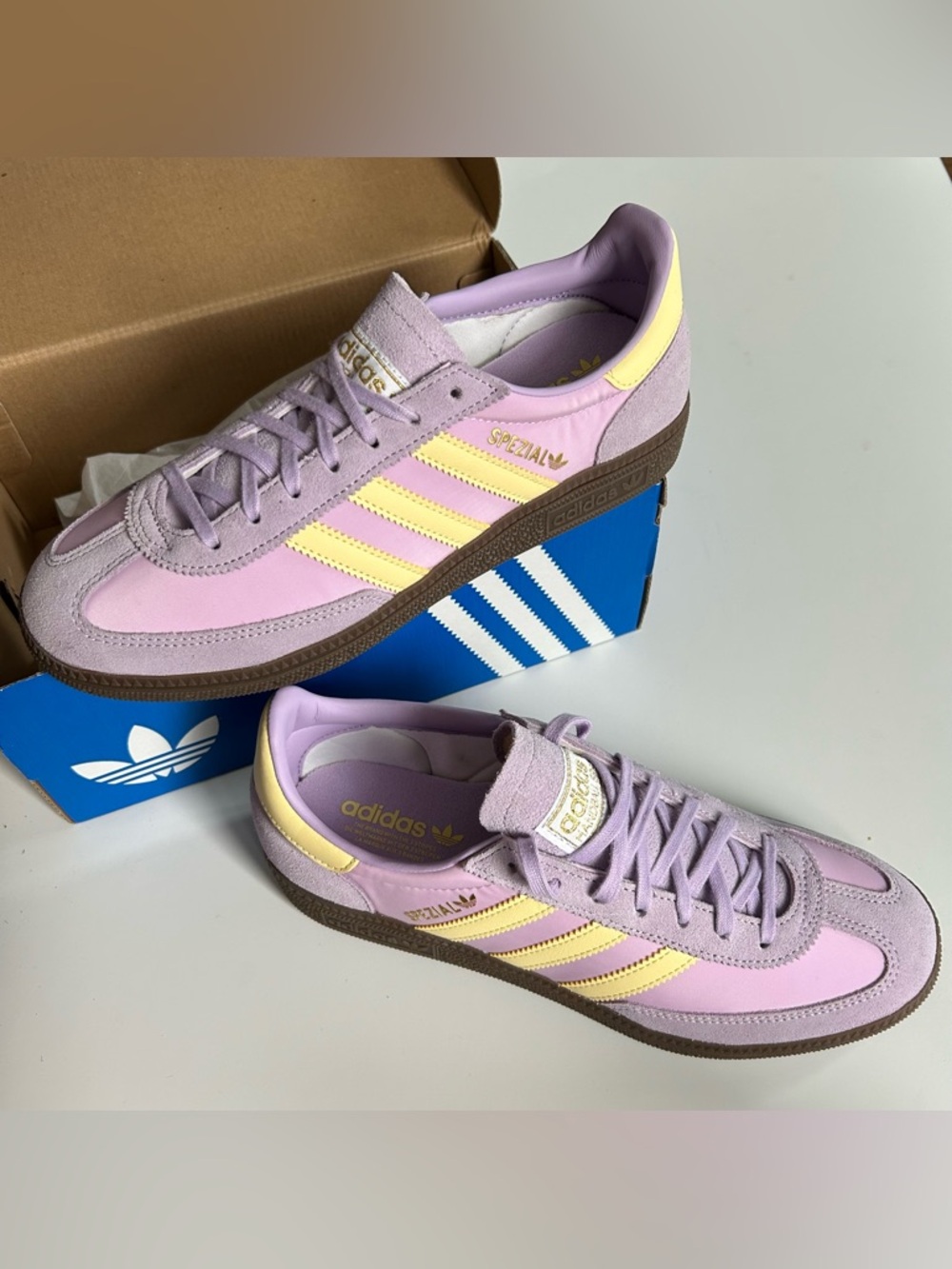 ADIDAS Handball Spezial OG-Powder Plum/Bliss Lilac/Almost Yellow-Women’s 8/6.5Y